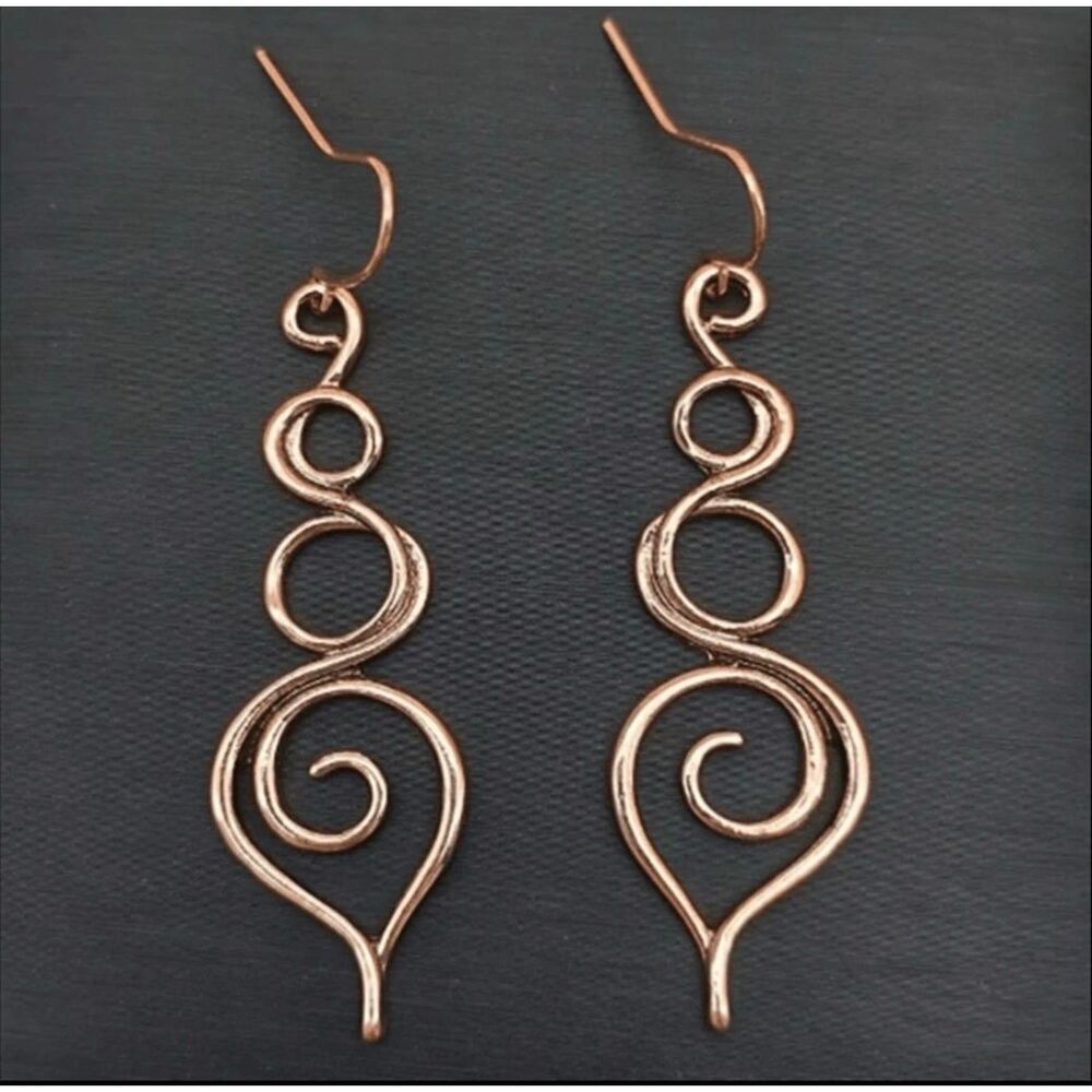 Copper Spiral Earrings